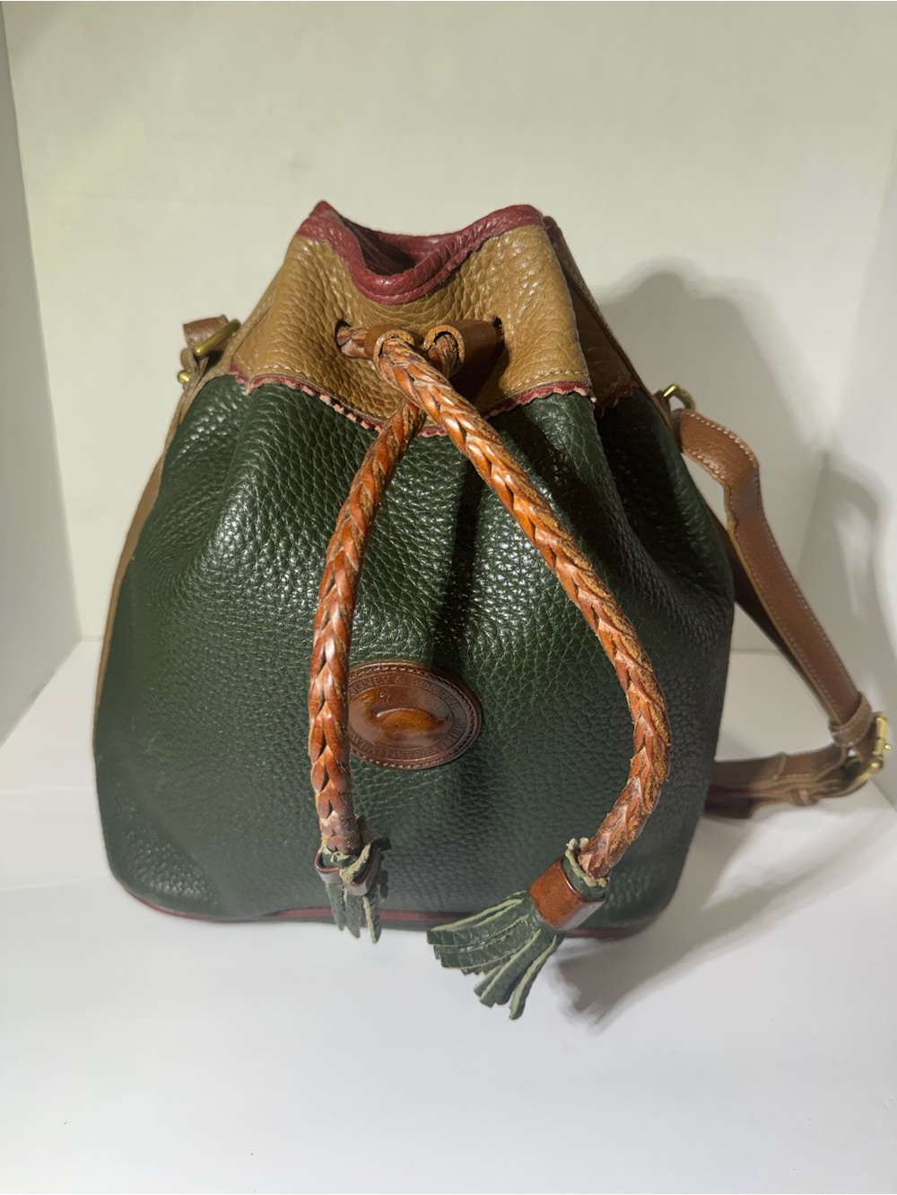 Dooney & Bourke Vintage Leather Drawstring Bucket Bag